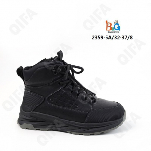 RC51_2359-5A Чёр 32-1,33-1,34-2,35-2,36-1,37-1 Boys and Girls Ботинки Повсед Оксфорд Иск.мат, Нат.шерсть, ТПР (TPR-Термопластичная резина) Зима Муж