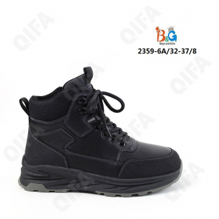 RC51_2359-6A Чёр 32-1,33-1,34-2,35-2,36-1,37-1 Boys and Girls Ботинки Повсед Оксфорд Иск.мат, Нат.шерсть, ТПР (TPR-Термопластичная резина) Зима Муж