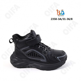RC51_2358-3A Чёр 31-1,32-1,33-2,34-2,35-1,36-1 Boys and Girls Ботинки Повсед Оксфорд Иск.мат, Нат.шерсть, ТПР (TPR-Термопластичная резина) Зима жен