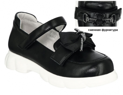 NZA_3223-6_black_K 29-2,30-2,31-2,32-2,33-2 Kedberry Туфли Школа Mary Jane Иск.мат, Кожподклад, ПУ Лето жен
