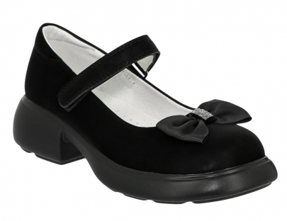 NZC_7029-3_black 31-1,32-1,33-2,34-2,35-1,36-1 Kedberry Туфли Школа Mary Jane Иск.мат, Кожподклад, ПУ Лето жен