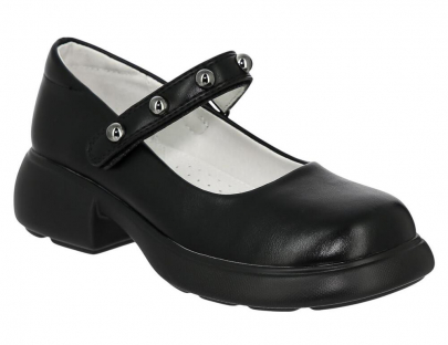 NZC_7029-5_black 31-1,32-1,33-2,34-2,35-1,36-1 Kedberry Туфли Школа Mary Jane Иск.мат, Кожподклад, ПУ Лето жен