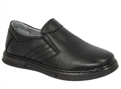 DJG_2184-12_black 31-1,32-1,33-1,34-1,35-1,36-1 Kenka П/ботинки Школа Слипоны Иск.мат, Кожподклад, ТЭП Лето Муж