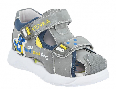 JHR_2505_grey 21-1,22-1,23-1,24-1,25-1,26-1 Kenka П/ботинки Повсед Сандалеты Иск.мат, Кожподклад, ЭВА Лето Муж