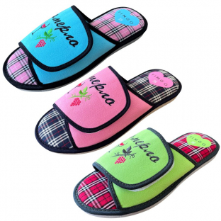 HLE2556 микс бирюзовый,розовый,зеленый 36-3,37-3,38-6,39-6,40-3,41-3 Tingo Туфли Дом Тапочки Текстиль, Текстиль, ЭВА Лето жен