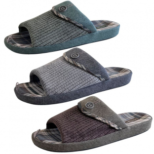 HM2523 микс коричневый,серый,зеленый 40-3,41-3,42-6,43-6,44-3,45-3 Tingo Туфли Дом Тапочки Текстиль, Текстиль, ТЭП Лето Муж