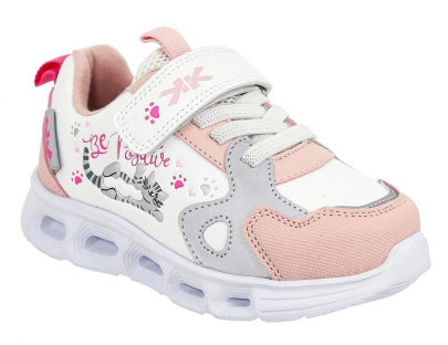 LCI_2425-24_white-pink 23-2,24-2,25-2,26-2,27-2 Kenka П/ботинки Актив.отдых Кроссовки Иск.мат, Текстиль, ЭВА В/О жен