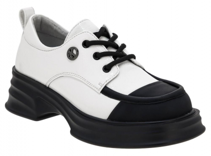 TVX_399-160_black-white 34-1,35-1,36-1,37-1,38-1,39-1 Kenka П/ботинки Школа Дерби Иск.мат, Кожподклад, ПУ В/О жен