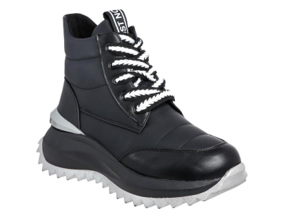 TVY_427-415_black 33-1,34-1,35-1,36-1,37-1,38-1 Kenka Ботинки Повсед Дерби Иск.мат, Нат.шерсть, ТЭП Зима жен