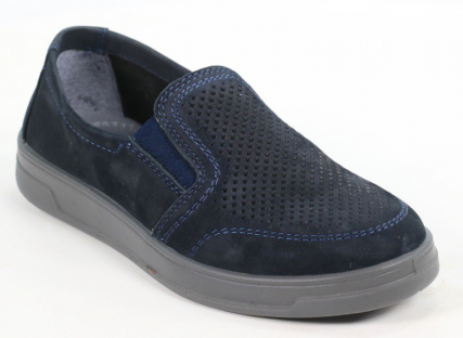 2030-14_navy 32-1,33-1,34-1,35-1,36-1,37-1 Kedberry П/ботинки Школа Слипоны Нат.кожа, Кожподклад, ПУ Лето Муж