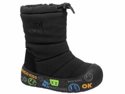 70-2045F Чёр 28-2,29-2,30-2,31-2,32-2 Indigo kids П/сапоги Повсед Дутики Иск.мат, Мемб/нат.шерсть, ТЭП Зима Муж