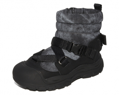 G22465 Чёрный, Серый 30-1,31-1,32-1,33-1,34-1,35-1 Капитошка П/сапоги Повсед Дутики Иск.мат, Нат.шерсть, Резина Зима Муж