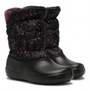 544 черный цветочное созвездие/черный 33-2,34-2,35-2,36-2 Дюна С П/сапоги Повсед Сноубутсы Иск.мат, Байка/Флис Зима жен