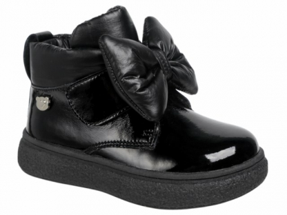 19-050C Чёр 24-2,25-2,26-2,27-2,28-2 Indigo kids Ботинки Повсед Дерби Нат.кожа, Байка/Флис, ТЭП В/О жен