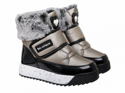 62-3075A2 Бронза 30-2,31-2,32-2,33-2,34-2,35-2 Indigo kids Ботинки Повсед Дутики Иск.мат, Нат.шерсть, ЭВА / ТЭП Зима жен