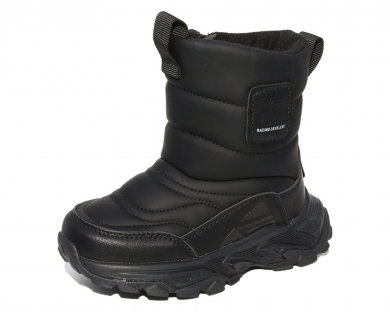 G22437 Чёр 27-1,28-1,29-1,30-1,31-1,32-1 Капитошка П/сапоги Повсед Дутики Иск.мат, Нат.шерсть, ТПР Зима Муж