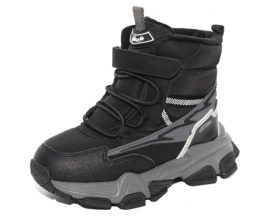 G22573 Чёр 33-1,34-1,35-1,36-1,37-1,38-1 Капитошка Ботинки Актив.отдых Оксфорд Иск.мат, Нат.шерсть, ЭВА Зима Муж