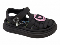 23-645D Чёр 28-2,29-2,30-2,31-2,32-2,33-2 Indigo kids Туфли Повсед Сандалеты Иск.мат, Иск.кожа, ЭВА Лето жен