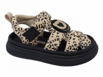23-640C Леопард бежевый 28-2,29-2,30-2,31-2,32-2,33-2 Indigo kids Туфли Повсед Сандалеты Иск.мат, Иск.кожа, ЭВА Лето жен