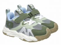 92-038D2 Серый / зелёный 26-2,27-3,28-3,29-2,30-2 Indigo kids П/ботинки Актив.отдых Кроссовки Иск.мат, Текстиль, ЭВА / ТЭП В/О Муж