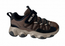 92-059G Кофе / чёрный 32-2,33-2,34-2,35-2,36-2,37-2 Indigo kids П/ботинки Актив.отдых Кроссовки Иск.мат, Текстиль, ЭВА / ТЭП В/О Муж