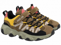 92-060C Хаки / разноцвет 32-2,33-2,34-2,35-2,36-2,37-2 Indigo kids П/ботинки Актив.отдых Кроссовки Иск.мат, Текстиль, ЭВА / ТЭП В/О Муж