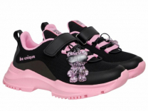 92-079A2 Чёрный / розовый 30-2,31-2,32-2,33-2,34-2,35-2 Indigo kids П/ботинки Актив.отдых Кроссовки Иск.мат, Текстиль, ЭВА В/О жен