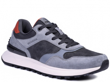 B3847-1 Сер 40-2,41-2,42-2,43-2 Strobbs П/ботинки Актив.отдых Кроссовки Нат.кожа, Текстиль, ЭВА,Резина,ТПУ вставка В/О Муж