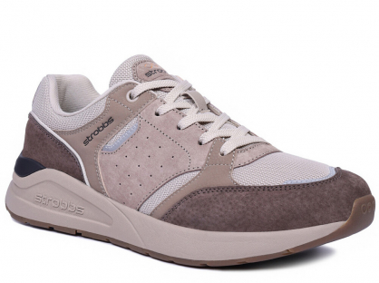 B3862-17 Беж 40-2,41-2,42-2,43-2 Strobbs П/ботинки Актив.отдых Кроссовки Нат.кожа, Текстиль, ЭВА,Резина,ТПУ вставка В/О Муж