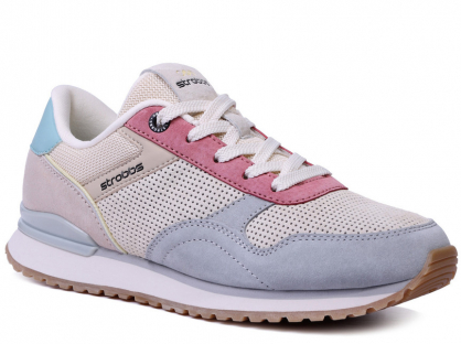 F7717-8 Мультиколор 36-1,37-1,38-2,39-2,40-2 Strobbs П/ботинки Актив.отдых Кроссовки Нат.кожа, Текстиль, ЭВА,Резина,ТПУ вставка В/О жен