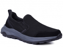 C3866-3 Чёр 41-1,42-2,43-2,44-2,45-1 Strobbs П/ботинки Актив.отдых Слипоны Текстиль, Текстиль, ЭВА Лето Муж