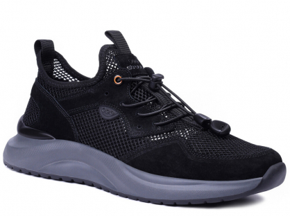 C3881-3 Чёр 41-1,42-2,43-2,44-2,45-1 Strobbs П/ботинки Актив.отдых Кроссовки Нат.кожа, Без подклада, ЭВА Лето Муж