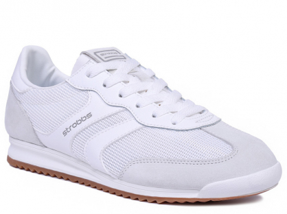 F7734-6 Бел 36-1,37-1,38-2,39-2,40-2 Strobbs П/ботинки Актив.отдых Кроссовки Нат.кожа, Текстиль, Резина В/О жен