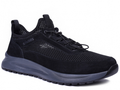 G3917-3 Чёр 46-3,47-3,48-2 Strobbs П/ботинки Актив.отдых Кроссовки Нат.кожа, Без подклада, ЭВА Лето Муж