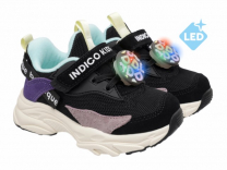 92-001C Чёрный / розовый 25-2,26-2,27-2,28-2,29-2,30-2 Indigo kids П/ботинки Актив.отдых Кроссовки Иск.мат, Текстиль, ЭВА / ТЭП В/О жен