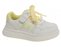 R266513115W/Y белый/желтый 27-1,28-1,29-1,30-1,31-1,32-1 Сказка П/ботинки Актив.отдых Кроссовки Иск.мат, Текстиль В/О жен