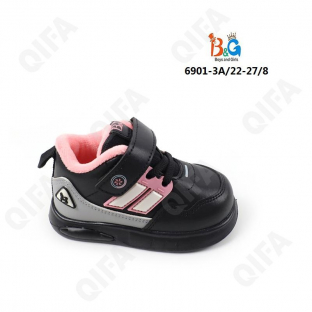 RC51_W6901-3A Чёр 22-1,23-1,24-2,25-2,26-1,27-1 Boys and Girls П/ботинки Актив.отдых Кроссовки Иск.мат, Текстиль, ЭВА (EVA-Этиленвинилацетат) В/О Муж
