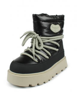 AL 15538 Чёр 32-1,33-1,34-1,35-1,36-1,37-1 Antilopa П/сапоги Повсед Дутики Иск.мат, Нат.шерсть Зима жен