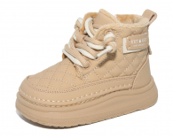 F22083 Светло-коричневый 17-2,18-2,19-2,20-2 Капитошка Ботинки Повсед Дерби Иск.мат, Байка/Флис, Резина В/О жен