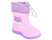 ERU_50082_pink 22-1,23-1,24-1,25-1,26-1 Kedberry Сапоги Повсед Веллингтон ПВХ, Текстиль, Текстиль(80% хлопок, 20% ПЭ) В/О жен