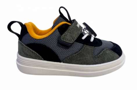 40-1020G 25-29 Кроссовки Текстиль/отделка натуральная кожа Хлопок 80%, полиэстер 20% Мальчики Кроссовки Серый / чёрный