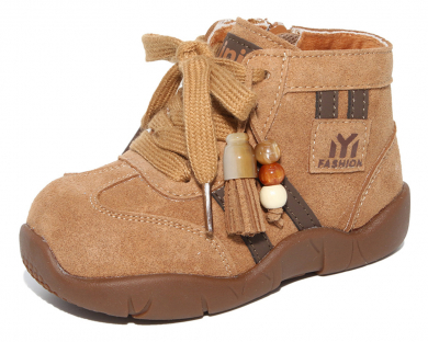 F22858 Землистый 23-2,24-2,25-2,26-2 Капитошка Ботинки Повсед Оксфорд Нат.кожа, Байка/Флис, Резина В/О жен