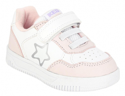 EQZ_2582_white-pink 23-1,24-2,25-2,26-2,27-1 Kedberry П/ботинки Актив.отдых Кроссовки Иск.мат, Текстиль, ТЭП В/О жен