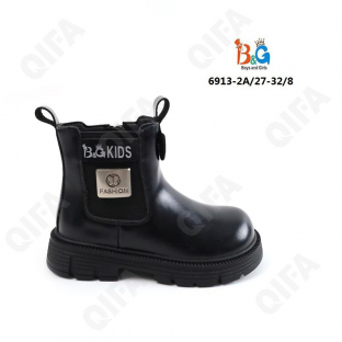 RC51_6913-2A Чёр 27-1,28-1,29-2,30-2,31-1,32-1 Boys and Girls Ботинки Повсед Челси Иск.мат, Байка/Флис, ТПР (TPR-Термопластичная резина) В/О жен