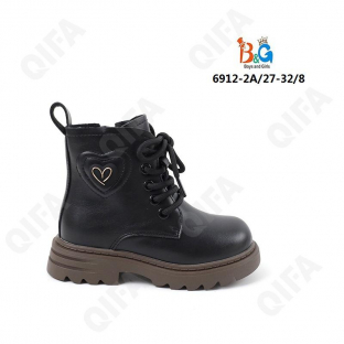RC51_6912-2A Чёр 27-1,28-1,29-2,30-2,31-1,32-1 Boys and Girls Ботинки Повсед Дерби Иск.мат, Байка/Флис, ТПР (TPR-Термопластичная резина) В/О жен
