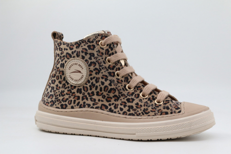 53721ут-2 бежевый-леопард 32-1,33-1,34-1,35-1,36-1 Kapika Ботинки Повсед Кеды Нат.кожа, Байка/Флис, ТЭП (термоэластопласт) В/О жен