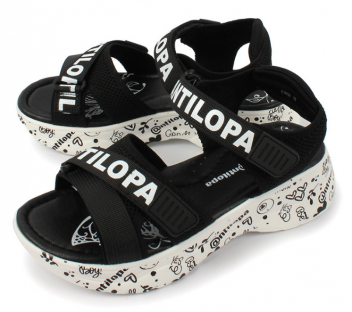 AL 9039 Чёр 32-1,33-1,34-1,35-1,36-1,37-1 Antilopa Туфли Повсед Сандалии Текстиль, Без подклада Лето жен