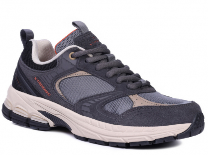 F7714-1 Сер 36-1,37-1,38-2,39-2,40-1,41-1 Strobbs П/ботинки Актив.отдых Кроссовки Нат.кожа, Текстиль, ЭВА,ТПР,ТПУ вставка В/О Муж