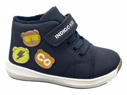 50-125G Син 22-2,23-2,24-2,25-2,26-2 Indigo kids Ботинки Повсед Дерби Нат.кожа, Байка/Флис, ТЭП В/О Муж