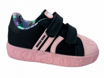 40-5025F Чёрный / розовый 31-2,32-2,33-2,34-2,35-2 Indigo kids П/ботинки Актив.отдых Полукеды Иск.мат, Текстиль, ТЭП В/О жен